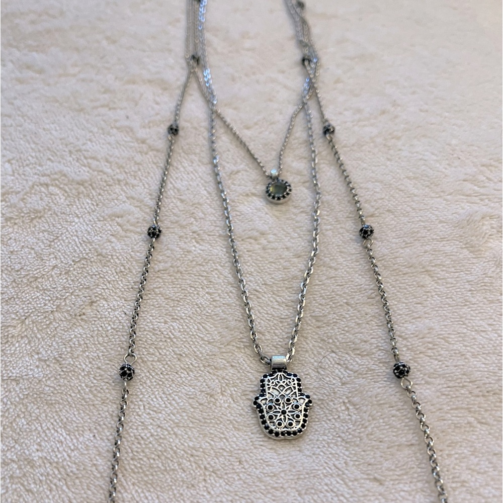 Lucky Brand 🍀 The Hamsa hand symbol 🪬 . Silver with stones